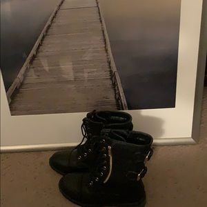 Little girl combat boots black